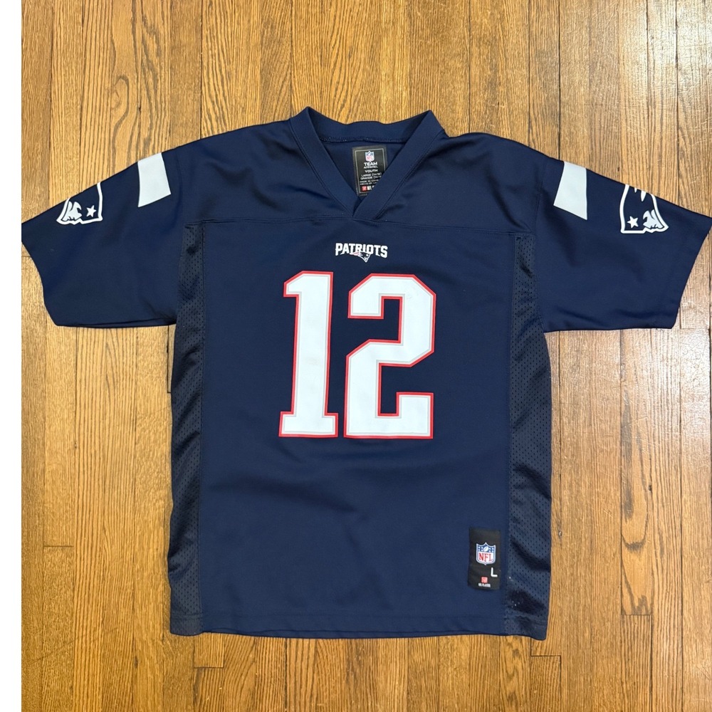 NFL Team Apparel Tom Brady New England Patriots Youth Jersey Blue L 14/16 12